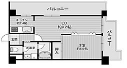 淀川リバーサイドヴィラ 1LDKの間取図画像