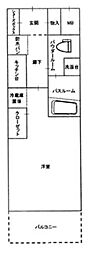 エステムコート阿波座プレミアム 1Kの間取図画像