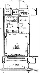 朝日プラザアクシス城東 ワンルームの間取図画像