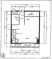 南堀江スカイハイツ ワンルームの間取図画像