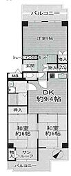 エバーグリーン南港ポートタウン11号館 4DKの間取図画像