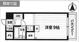 コボリマンション新大阪 ワンルームの間取図画像