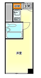 第2ニッケンマンション ワンルームの間取図画像