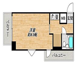 GSハイム夕陽ケ丘 1Kの間取図画像
