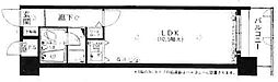 朝日プラザ島之内 1Kの間取図画像