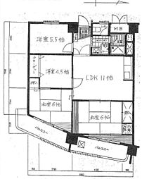 シャトー幸福 4LDKの間取図画像