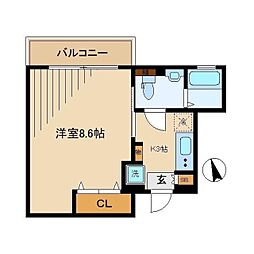 東京メトロ丸ノ内線 東高円寺駅 徒歩5分の賃貸マンション 4階1Kの間取り