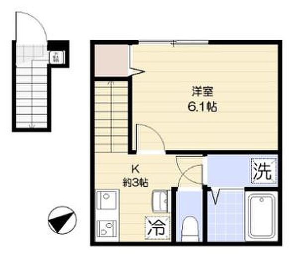 ソルナクレイシア久我山 205｜東京都杉並区久我山2丁目(賃貸アパート1K・2階・25.46㎡)の写真 その2