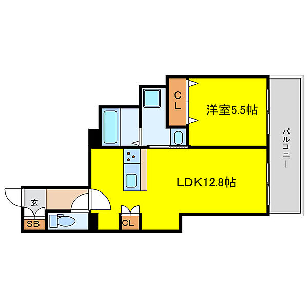 大阪府大阪市福島区鷺洲2丁目(賃貸マンション1LDK・2階・45.81㎡)の写真 その2