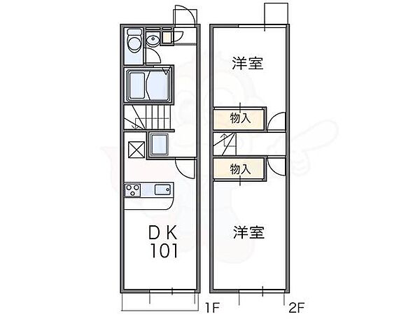 レオパレス小柿 ｜滋賀県栗東市小柿７丁目(賃貸アパート2DK・1階・49.68㎡)の写真 その2