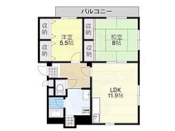 コーポ協和 2階2LDKの間取り