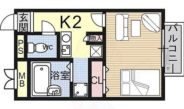 レオパレス21オンザヒル ｜滋賀県大津市湖城が丘(賃貸アパート1K・1階・20.28㎡)の写真 その2