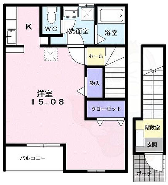 ラ フォンテ ｜滋賀県大津市大萱２丁目(賃貸アパート1R・2階・40.74㎡)の写真 その2