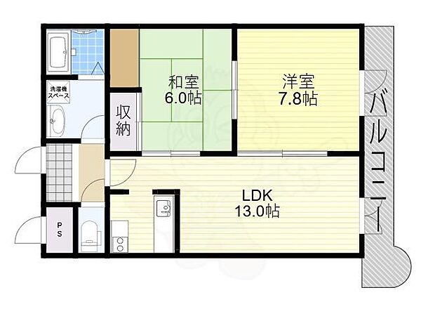 滋賀県大津市萱野浦(賃貸マンション2LDK・2階・57.33㎡)の写真 その2