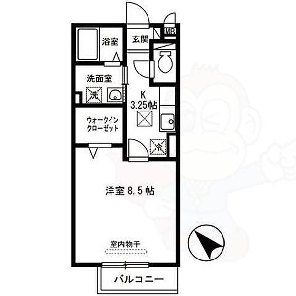 モナリエ大江 ｜滋賀県大津市大江５丁目(賃貸アパート1K・2階・30.03㎡)の写真 その2