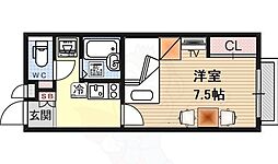 エトワール 1階1Kの間取り