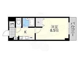 APEX　FLAT 1階1Kの間取り