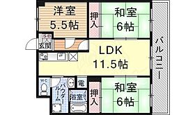 オウミ住宅ビル 502 ｜ 滋賀県草津市新浜町（賃貸マンション3LDK・5階・65.61㎡） その2