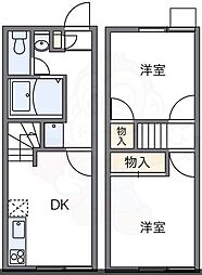 レオパレスエスポワール 1階2DKの間取り