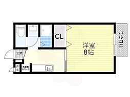 サープラス池田2 2階1Kの間取り