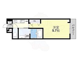 サニーサイド・レオ 3階1Kの間取り