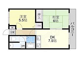 Kalen 3階2DKの間取り
