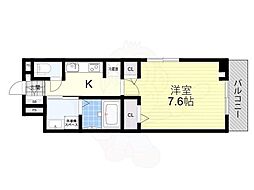 ハーモニーハウス 1階1Kの間取り