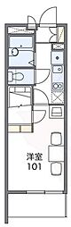 レオパレス石神 2階1Kの間取り