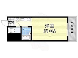 ハイツ玉川5 4階ワンルームの間取り