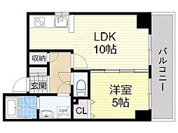 JR東海道・山陽本線 大津駅 徒歩11分の賃貸マンション 5階1LDKの間取り