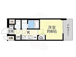 プレサンス大津京町ベルリーヴァ 10階1Kの間取り