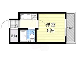 アセンティアびわこ 4階1Kの間取り