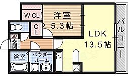 ボアソルテ壱番館 1階1LDKの間取り