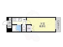 メゾンクレール 5階1Kの間取り