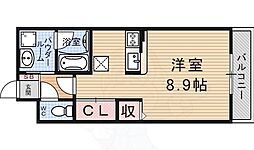 アミティエ大江 3階ワンルームの間取り