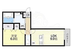 BRANSIA膳所 3階1LDKの間取り
