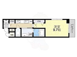 ウエスト コミタリア3 2階1Kの間取り