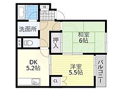 BelleEtoile2 2階2DKの間取り