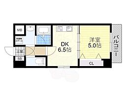 JR東海道・山陽本線 大津駅 徒歩11分の賃貸マンション 5階1DKの間取り