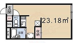 レオパレスTMS 1階1Kの間取り