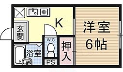 JR東海道・山陽本線 瀬田駅 徒歩27分の賃貸アパート 1階1Kの間取り