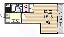 JR東海道・山陽本線 南草津駅 徒歩16分の賃貸マンション 3階1Kの間取り