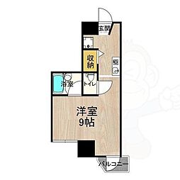 エミネンスコート瀬田 2階1Kの間取り