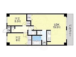 ＣＵＲＥＺＺＡ瀬田西 7階2LDKの間取り