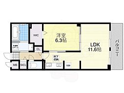ルーチェ 1階1LDKの間取り