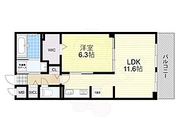 ルーチェ 2階1LDKの間取り