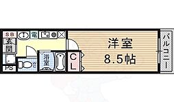 クレアトゥール21 4階1Kの間取り