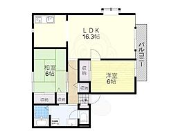 JR東海道・山陽本線 野洲駅 徒歩3分の賃貸アパート 1階2LDKの間取り