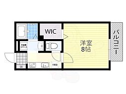 ユニハ 2階1Kの間取り