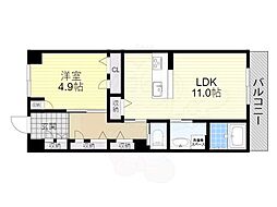 シャーメゾン　ユーウェル 2階1LDKの間取り